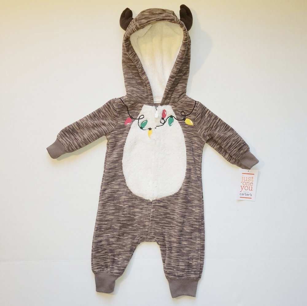 NWT Carter's Reindeer Newborn Onesie | Holiday Baby Bodysuit
